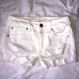 White high rise shorts